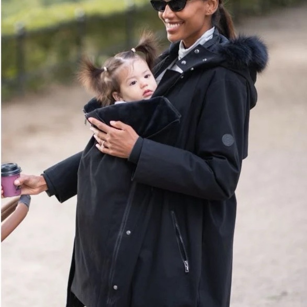 Seraphine Black Maternity Puffer Coat